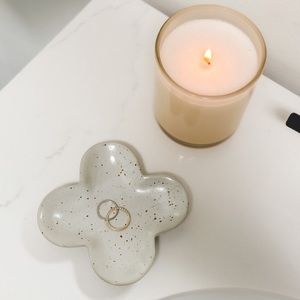 NWT Mini Stoneware Clover Shaped Dish